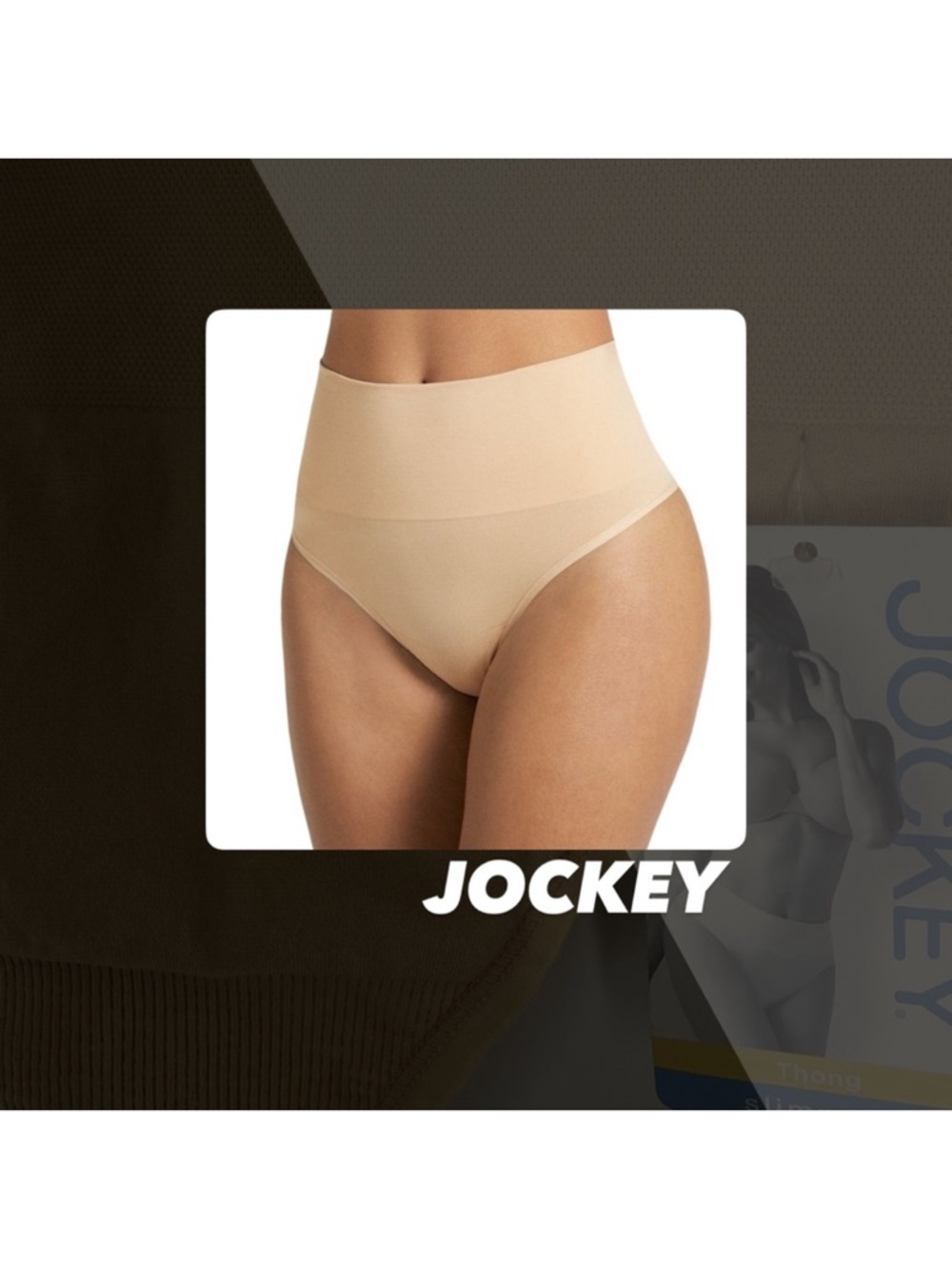 Jockey High-Waist Seamless Thong Panty in Nude